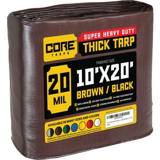 Core Tarps Extreme Heavy Duty 20 Mil Tarp Cover Vandtæt UV -resistent Rip and Tear Proof Poly Tarpaulin med forstærkede kanter til tagcamping Pat