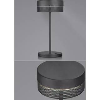 LED-bordlampe Mesh genopladeligt batteri, højde 30 cm, sort