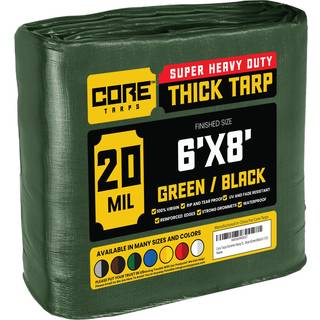 Kerne tarps ekstrem kraftig 20 mil tarp cover vandtæt UV -resistent rip og tåre bevis poly tarpaulin med forstærkede kanter til tagcamping gårdha