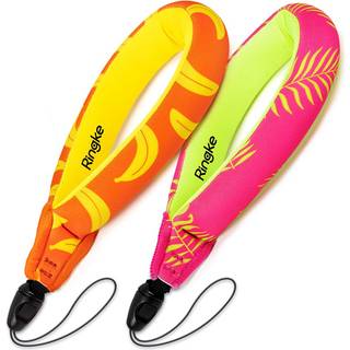 Ringke vandt?t floatrem (2 pakke) Undervands flydende rem armb?nd h?ndgreb lanyard kompatibel med kameratelefonn?gle og solbriller (Palm Leaves &