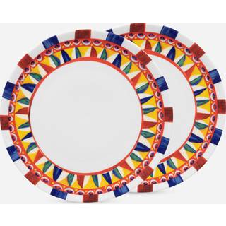 Dolce&Gabbana Casa Tableware - 'Carretto Siciliano' dinner plate, set of two in Multicolor 100% Porcelain