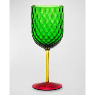 Dolce&Gabbana Casa Glassware - 'Carretto Siciliano' red wine glass, yellow and blue in yellow 100% Murano Glass