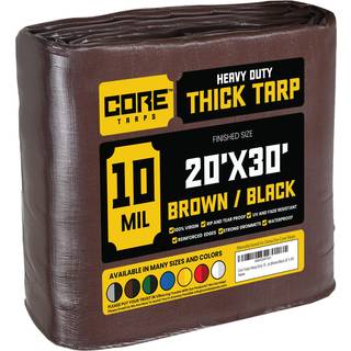 Kerne tarps Heavy Duty 10 MIL TARP DÆKNING Vandtæt UV -resistent rip og tåre bevis Poly Tarpaulin med forstærkede kanter til tagcamping Patio Poo
