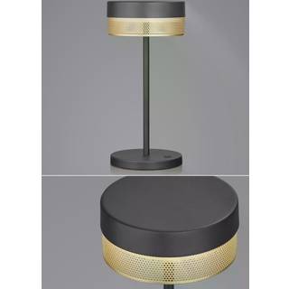 LED-bordlampe Mesh genopladeligt batteri, højde 30 cm sort/guld