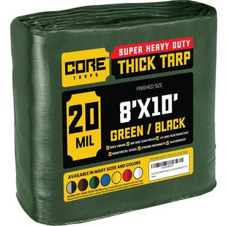 Core Tarps Extreme Heavy Duty 20 Mil Tarp Cover Vandtæt UV -resistent Rip and Tear Proof Poly Tarpaulin med forstærkede kanter til tagcamping Pat