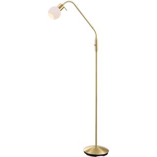 Lindby gulvlampe Elaina, messingfarvet, 162 cm, fleksibel, E14
