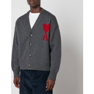 Ami Paris Ami De CÅur virgin wool cardigan - grey - L