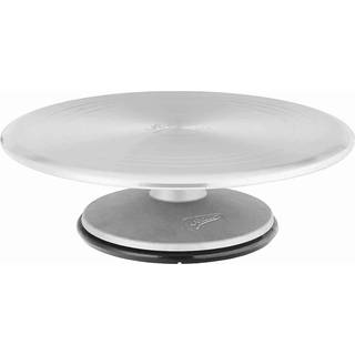 Ateco Revolving Cake Decorating Stand Aluminium Drejeskiven og base med ikke-skridsikre pude 12-tommer runde