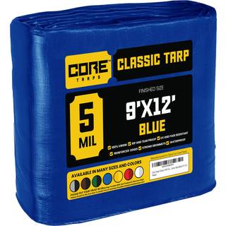 Core Tarps Classic 5 Mil Tarp Cover Vandtæt UV -resistent Rip and Tear Proof Poly Tarpaulin med forstærkede kanter til tagcamping Patio Pool Cove