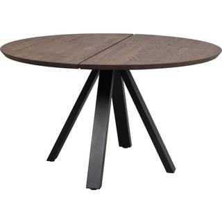 Rowico Carradale rundt spisebord i metal og egetræ Ø130 cm - Sort/Brun