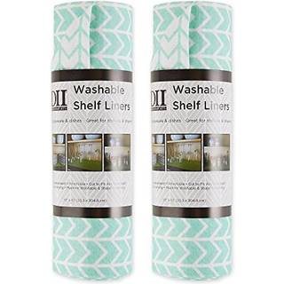 Bright Aqua Herringbone Shelf Liner Set/2