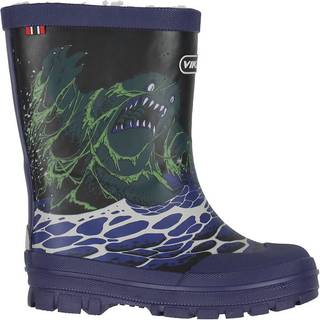 Viking Jolly Print Thermo Forede Gummistøvler, Blue/Multi, 35