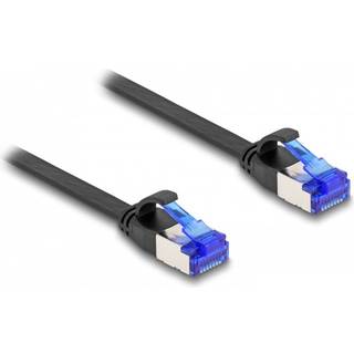 Delock RJ45 fladt patchkabel, Cat.6A, 1 m – sort