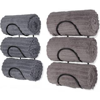 Wallniture smedejern metal håndklædeholder - Solid kvalitet vægmonterbar til badeværelse opbevaring - stor nok til at passe rullet badestrand hån