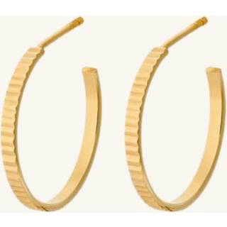 Sea Reflection Hoops gold-plated, ørestik i hoops med riller forgyldt