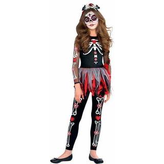 Amscan bange for knoglekostume for b?rn - Medium (8-10) - Premium 100% bomuld perfekt til Halloween & Day of the Dead -temaer - 1 s?t