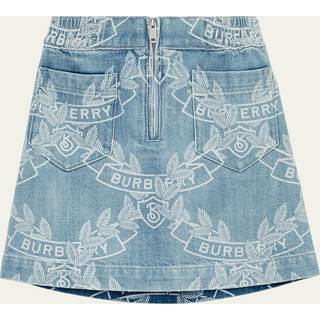 Burberry Kids Oak leaf crest denim skirt - blue - Y 3