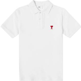 Ami Paris Ami De CÅur cotton piquÃ© polo shirt - white - EU 50