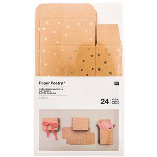 Paper Poetry Adventskalender Boxen Set 24teilig - Natur/Gold