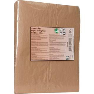 Bagepapir 30x52 cm 40g 500 ark Ubleget FSC Svanemarket Greaseproof