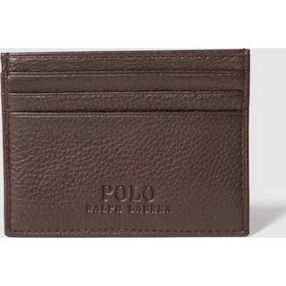 Polo Ralph Lauren Pebbled Leather Credit Card Holder Brown