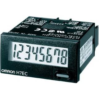 OMRON Tæller, 1/32DIN (48x24 mm), self-powered, LCD, 8-cifret, 30cps/1kcps, no-V-indgang, sort urkasse H7EC-N-B OMI
