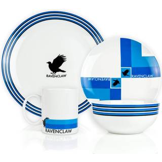 Harry Potter Ravenclaw 16 Stykke Porcelæn -spisestue sæt til 4 - Inkluderer 4 middagsplader 4 Salatplader 4 skåle og 4 krus