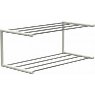 Skohylde - 2 hylder, 62 cm, Farve Polerad stål / Vit, Tillbehör Exkl. fötter