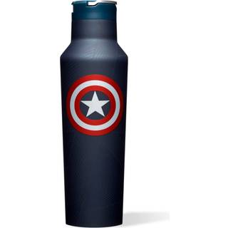 Corkcicle X Marvel Captain America Sport Cantine Isoleret tumbler 20 oz - Genanvendelig vandflaske holder drikkevarer koldt i 25 timer og varmt 1