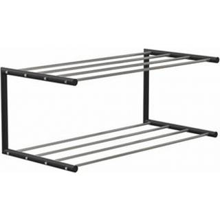 Skohylde - 2 hylder, 62 cm, Farve Polerad stål / Svart, Tillbehör Exkl. fötter