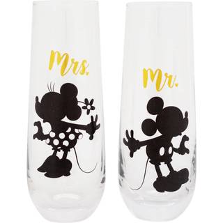 Disney Mickey og Minnie 9-ounce stamless riflet glasvarer | S?t af 2