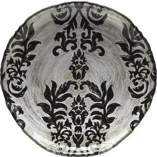 Rød granatæble damask kanape plade sort fløjl 6,5-tommer