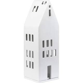 Høj porcelæns-lyshus Living, H 22 cm