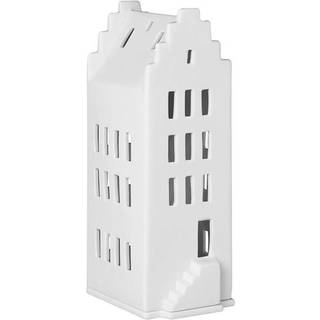 Højt porcelæn lys hus Living, H 20 cm