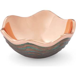 Nambe Copper Canyon Bowl, 6-tommers dekorativt fad med bølget kant til pejsedekoration med verdigrispatina af Lisa Smith