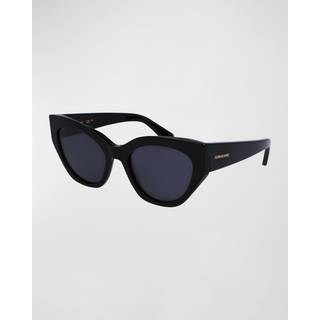 Ferragamo Kvinde SF1107S 001 Solbriller Acetat Sort Grå Cat Eye Normal Normal