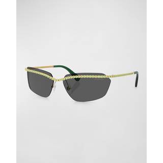Swarovski SK7001 400487 64 Solbriller Kvinder Grøn - Gold Green - 64mm