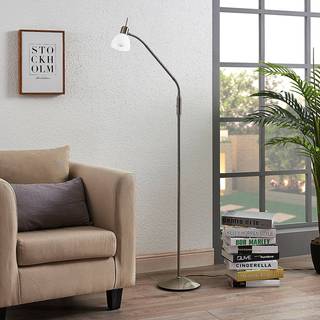 Lindby gulvlampe Gwendolin, 160 cm, glas, E14, justerbar
