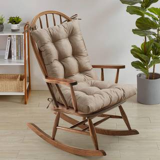 Sweet Home Collection Rocking Chair Pushion Premium Tufted Pads Non Skid Slip bakket s?t ?vre og nedre med b?nd 1 -t?lling (pakke med 1) taupe