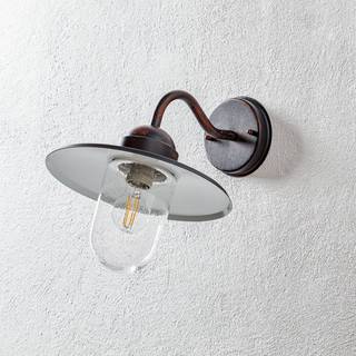Lindby udendørs væglampe Filip, rustbrun, 30 cm, E27, IP44