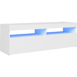 tv-skab med LED-lys 120x35x40 cm hvid