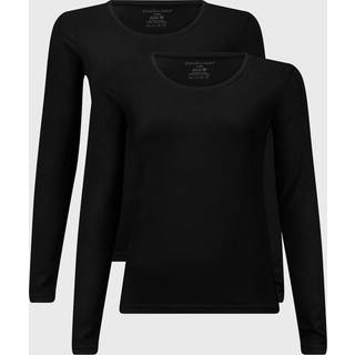 2 pak sort bambus T-shirt langærmet til dame fra Bamboo Basics, XL