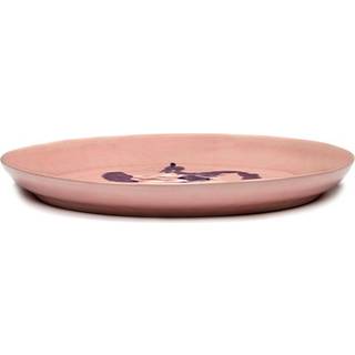 Serax - Serving Plate Feast S L35 X W35 X H4 cm - Delicious Pink Pepper Blue - Serveringsfade - Yotam Ottolenghi - Lyserød,Blå