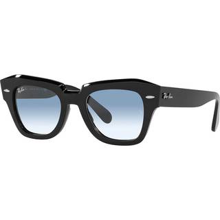 Ray - Ban Unisex RB2186 STATE STREET 901/3F Solbriller Acetat Sort Blå Firkantet Normal Skygge