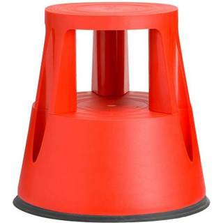 Elefantfod skammel i plast 410mm rød