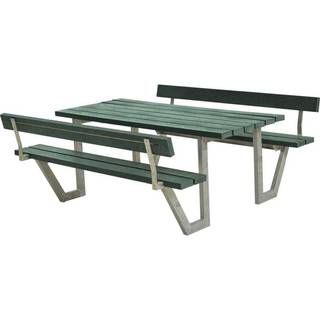 PLUS Wega bord/bænkesæt med 2 ryglæn, ReTex, grøn - 177 cm