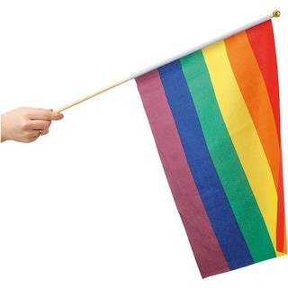 Regnbueflag på pind