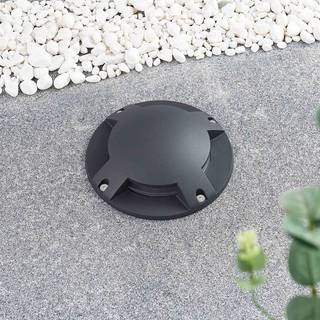 Lindby gulv-spotlight med LED Cormac, 4 lyskilder, Ø 21 cm, IP67