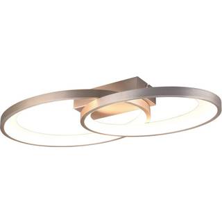 Malaga LED-loftlampe med 2 ringe, mat nikkel