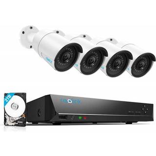 Reolink komplet sæt med NVR harddiskboks og 4 stk. 5MP PoE kameraer